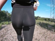 Preview 2 of It was hard to inlay my fat ass in this tight leggings but they look so sexy on it