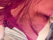Preview 4 of GF browses TikTok while I enjoy her pussy. Green-haired cutie with a round Ass!