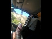 Preview 1 of Cumshot stuck on the side of road waiting for tow truck