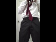 Preview 1 of Wanking In My Work Suit Again