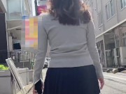 Preview 1 of 制服でパンチラ散歩。 short walk in school uniform at Japan.