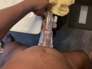 Preview 2 of Hung Black Dick Fucking & Stroking Fleshlight Til He Drops A Load