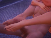 Preview 6 of Anime hentai Fortnite Porn footjob cum on legs  | uncensored | [3d hentai]