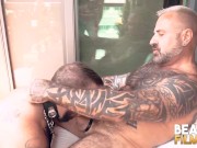 Preview 1 of BEARFILMS Inked Big Bear Marc Angelo Barebacks Jeremy Feist