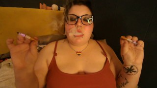 Chubby Hippie Sugar Dandy Smokes Two Cigarettes at Once