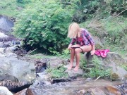 Preview 3 of Dirty babe pissing, washing panties, ass, pussy & feet in the Waterfall stream near tourist camp