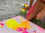 Preview 5 of Painting her body and painting with her body – Tory Sweety is taking this new form of sex art