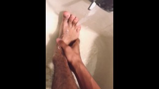 Washing my Hairy Foot