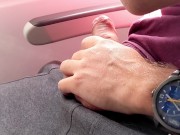 Preview 2 of Risky Public Travel - Handjob and fingering at trainstation and airplane