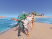 Preview 4 of Wild Life / Scaly Furry Porn Dragon with Tiger Girl