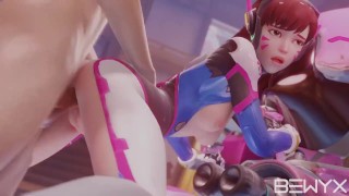 Dva fucked against the MEKA from Overwatch 3D NSFW Porn