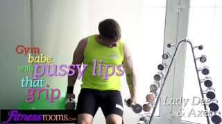 Fitness Rooms leotard babe Lady Dee has her very tight pussy fucked