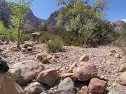 Preview 1 of Hiking and hot sex in the Las Vega desert. Sloppy Blowjob