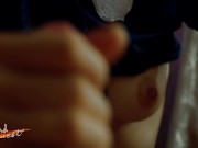 Preview 5 of Sweet close-up blowjob from a girl in uniform. GRANDHARWEST