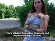 Preview 2 of Public Agent A genuine outdoor public fuck for a tattooed babe with smoking body