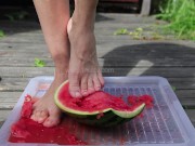 Preview 2 of Crushing Watermelon Barefoot