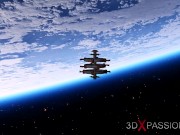 Preview 1 of A hot 3d sci-fi android dickgirl fucks a sexy girl in space station