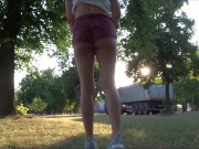 Preview 3 of Public piss in the parking lot and watching the driver, Isabel fetish