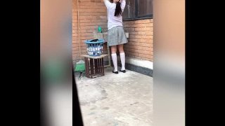 two girls after school like to suck one dick for two