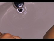 Preview 4 of Naughty whore pissing in sink ASMR