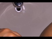 Preview 5 of Naughty whore pissing in sink ASMR