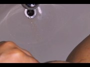 Preview 6 of Naughty whore pissing in sink ASMR