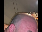 Preview 5 of AMATEUR BIG DICK BALD GUY SERIOUSLY BLOWING OFF STEAM AFTER SEX!!!