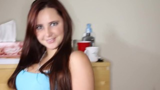 Casting Couch-X Ashamed 18 year old fucks to pay bills
