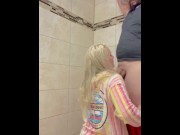 Preview 1 of Vacation Daytona Beach Pregnant Hottie Sucks and Fucks me in the Bathroom HUGE CUM Load Shot of