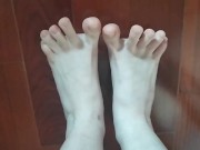 Preview 6 of Foot fetish - from above! Stretching toes...!