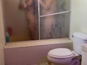 Preview 1 of Fucking Thick Cute Big Booty Roommate Latina in Shower