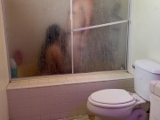Preview 2 of Fucking Thick Cute Big Booty Roommate Latina in Shower