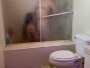 Preview 3 of Fucking Thick Cute Big Booty Roommate Latina in Shower