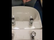 Preview 1 of DESPERATE Piss in the work sink,  almost caught!!
