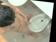 Preview 1 of Naked peeing in the bidet