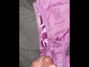 Preview 5 of filling the wife's satin panty