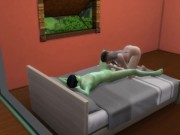 Preview 6 of The girl made a blowjob to an alien guest and then fucked his green member Sims4