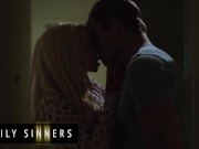 Preview 2 of Family Sinners - Petite Blonde Kenzie Reeves Gets Fucked Hard By Her Stepbrother Nathan Bronson