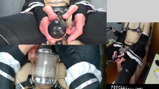 Hands-free masturbation by electric shock. The second half of the video will squirt like a fountain.