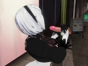 Preview 1 of 3D HENTAI 2B jerks off your cock gently
