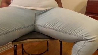 Bad Girl Gets Handcuffed to Chair and Has to Pee on Herself Then Gets Peed On