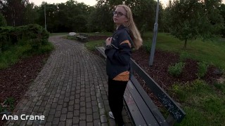 Deep Blowjob in City Park from Slutty Girlfriend