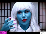 Preview 3 of Real Life Hentai - JOI - Hot blue Alien Milf squirts everywhere