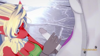 Pokemon Hentai Furry - Blaziken blowjob and handjob with cum in her mouth to Mewtwo