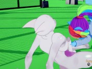 Preview 3 of Pokemon My Little Pony Yaoi Furry - Rainbow Dash x Mewtwo
