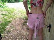 Preview 3 of BLOWJOB break in the GARDEN under a light summer DRIZZLE !