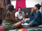 Preview 2 of After drink and smoke ,  Daisy and Sonam made hunter Cum 2 times