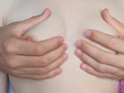 Preview 3 of The most pleasant massage of tits with oil  she is in orgasm