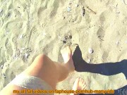 Preview 6 of nude stocking at the beach and wet nylon toes