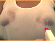 Preview 1 of Wifey Wet Shirt | Big Tits No Bra